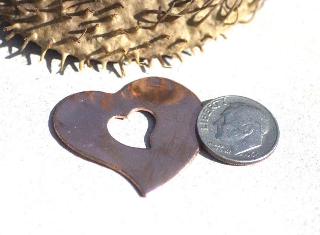 Whimsy Heart in Heart Cutout Blank Frame for Enameling Stamping Texturing Soldering Blanks Variety of Metals