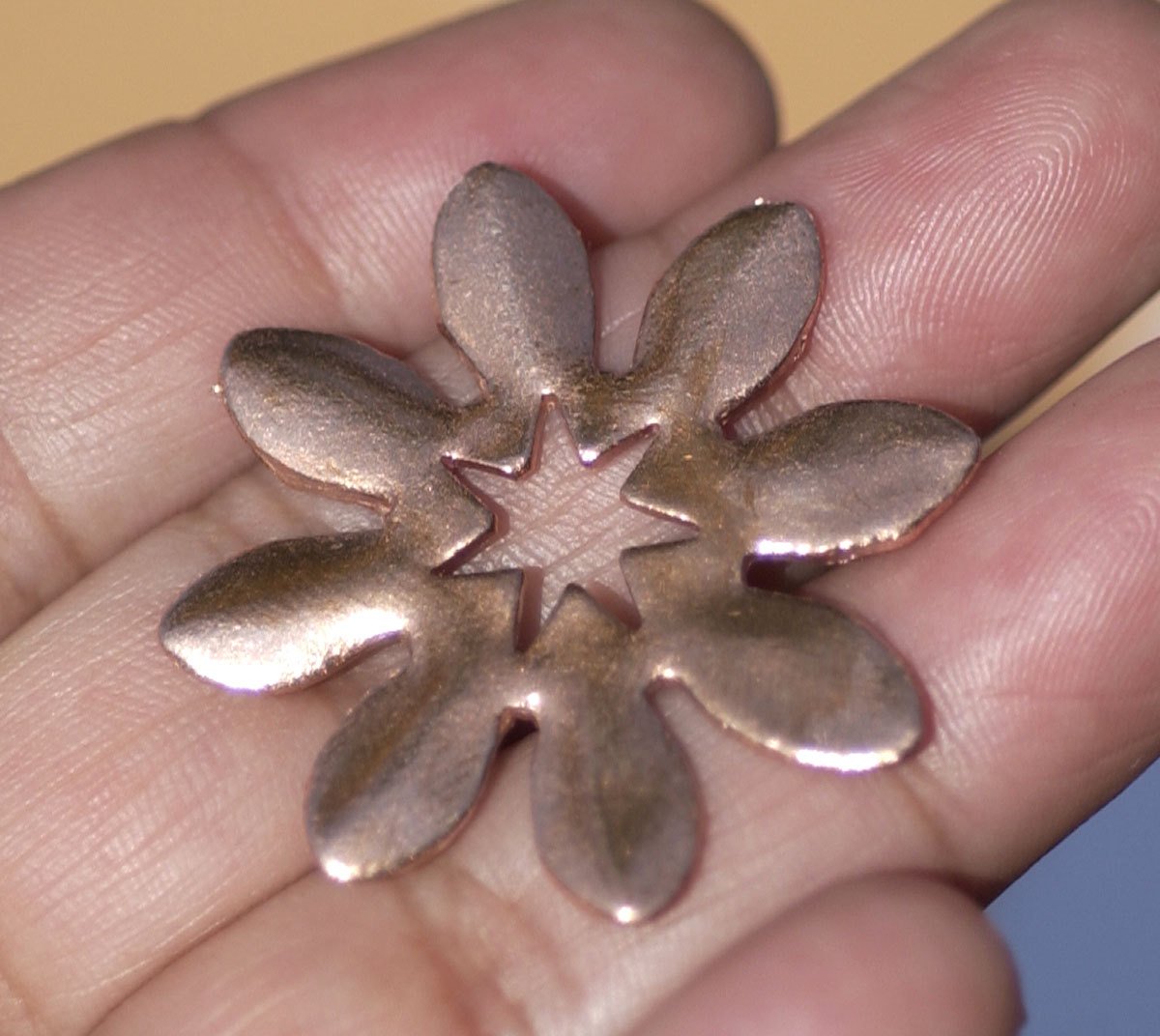 Sunflower Flower with Star Cutout Blank for Enameling Stamping Texturing Variety of Metals Blanks