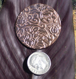 Blank 35mm in Lotus Pattern Enameling Soldering Stamping Blank, Metal Charm - 4 Pieces