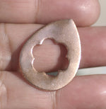 Teardrop with Flower Cutout for Blanks Cutout for Enameling Stamping Texturing Variety Metals