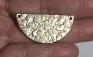 Half Moon Blanks Nickel Silver Antique Hammered Textured With Holes for Blanks Metalwork Stamping Texturing Soldier - 4 pieces