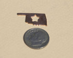 Tiny Oklahoma State With Star Blanks Cutout for Metalworking Stamping Texturing Blank Variety of Metals - 6 pieces