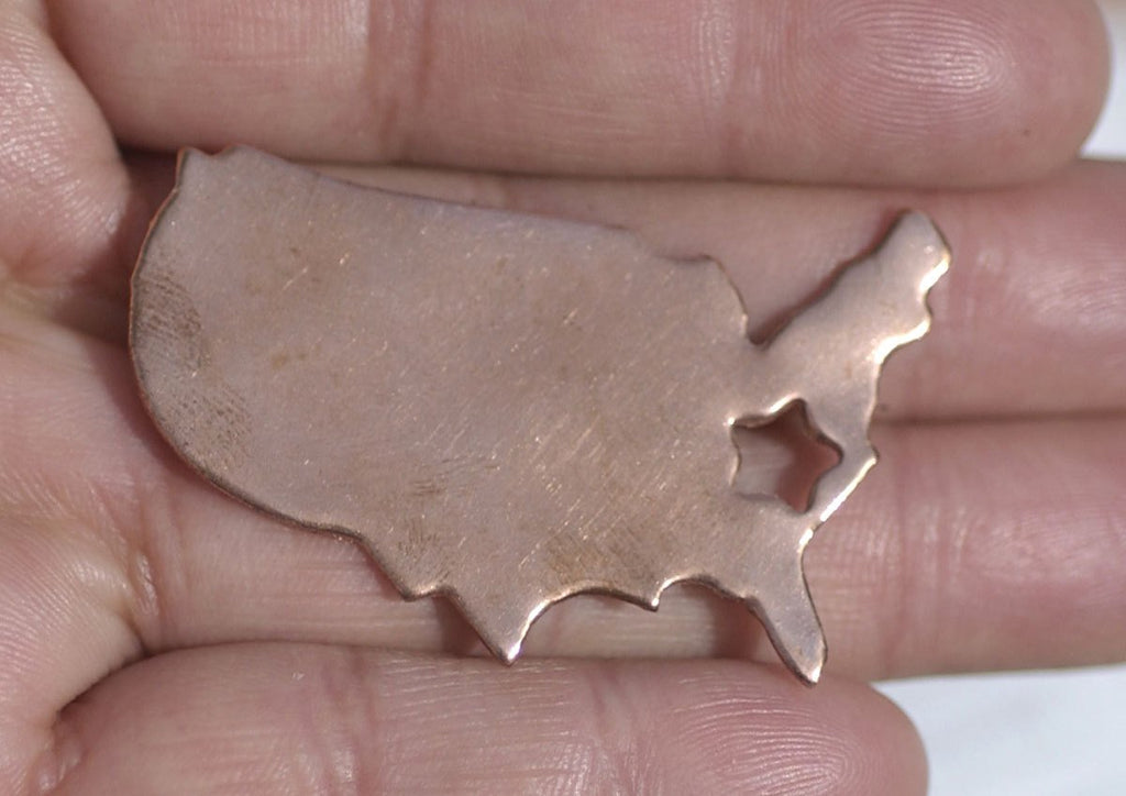 Copper Blanks United States of America With Star Cutout for Enameling  Metalworking Stamping Texturing Blank Variety of Metals - 4 pieces