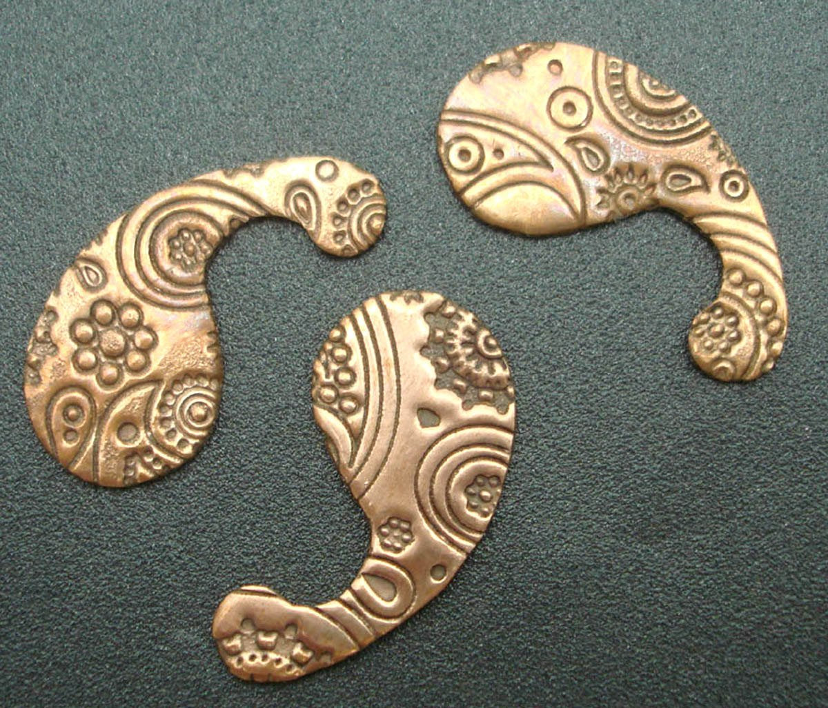 Paisley with Paisley Pattern 28mm x 15mm 20g for Blanks Enameling Stamping Texturing Soldering Variety of Metals - 6 pieces