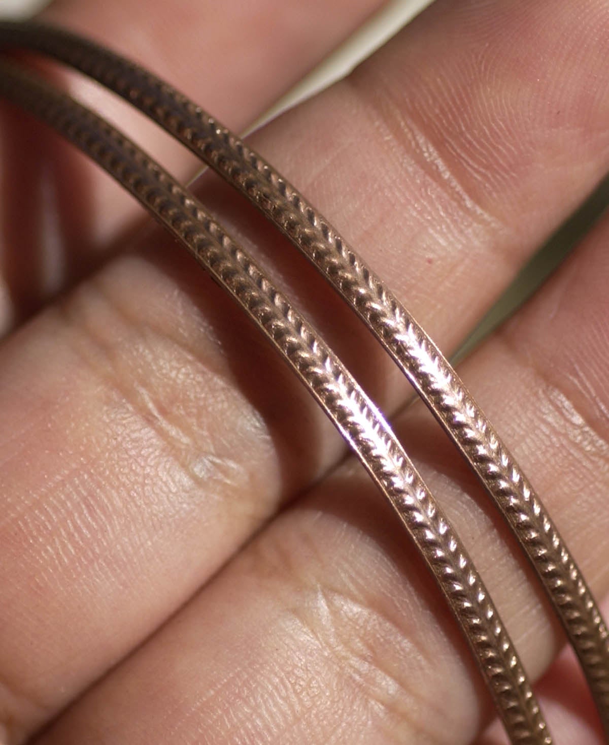 Pure Copper Ring Wire - Patterned Strip Shank 2.6mm