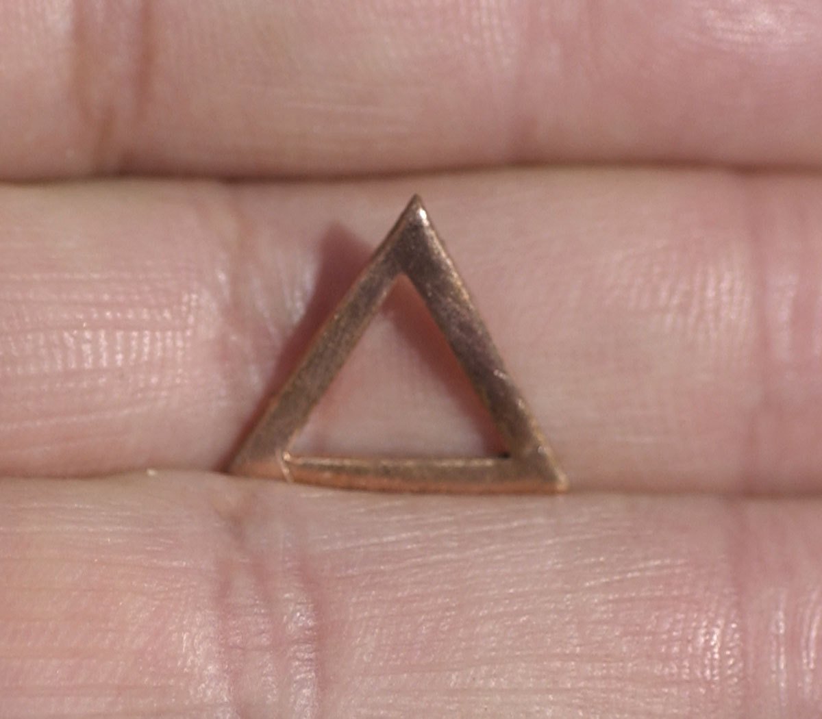 Triangle 15mm with Cutout for Blank Enameling Stamping Texturing Soldering Blanks Variety of Metals