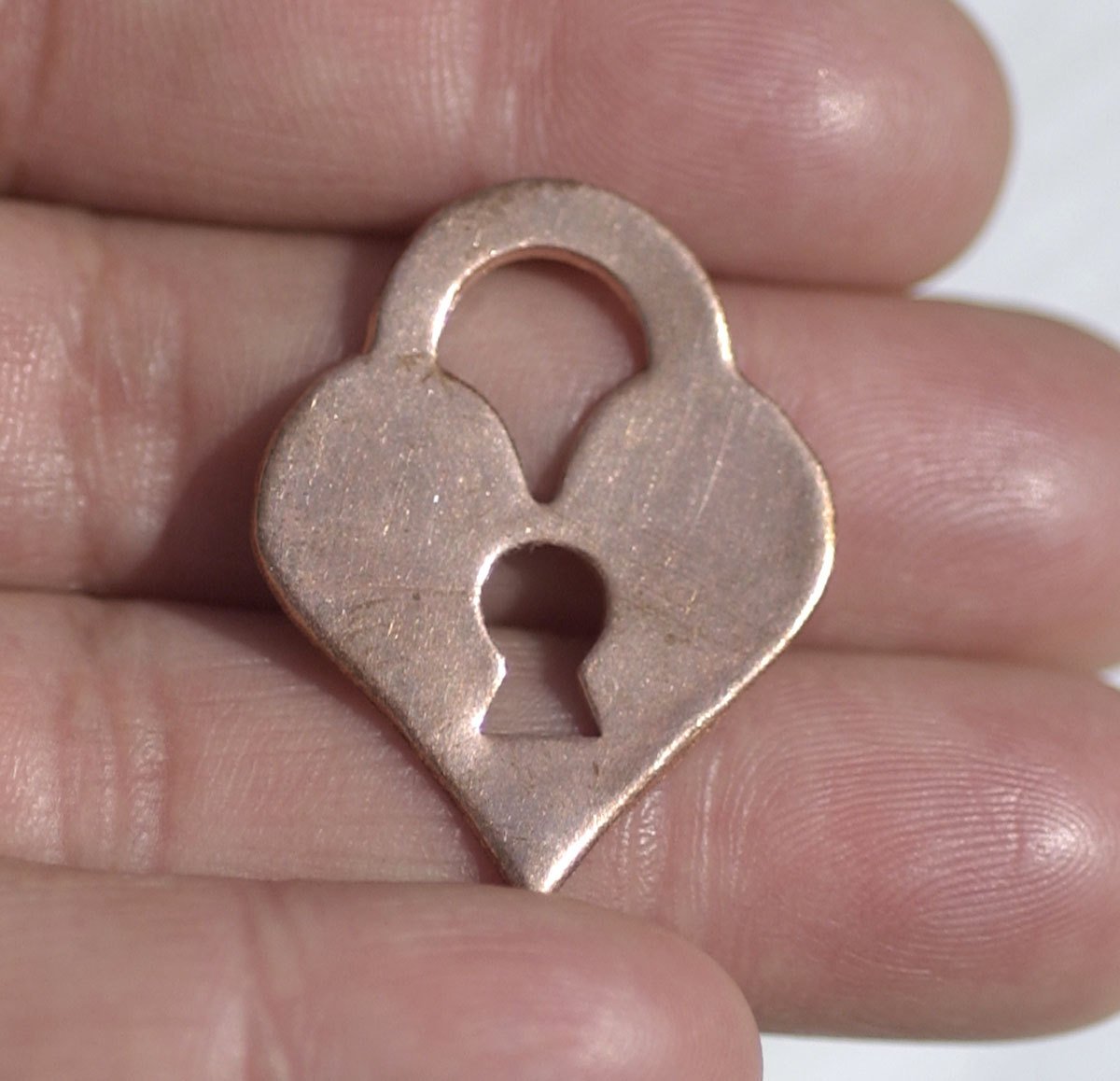 Perfect Heart Padlock 28mm x 22mm Metal Blanks Shape Form for Metalworking Soldering Blank - 4 pieces