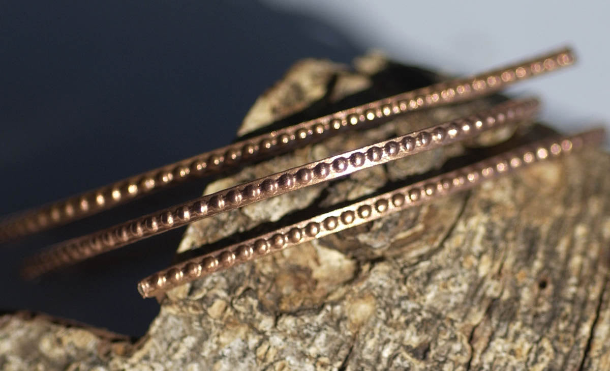 Wire Dots Design Pattern Stock Shank 1.5mm Textured Metal Wire - Rings Bracelets Pendants Metalwork Variety Metals
