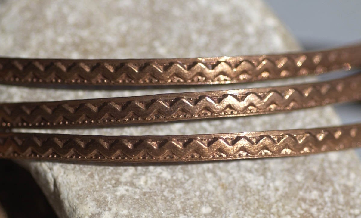 Wire Zig Zag Pattern Stock Shank 3.6mm Textured Metal Wire - Rings Bracelets Pendants Metalwork Variety Metals