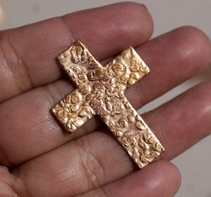 Hammered Religious Cross 36mm x 27mm Blanks Cutout for Enameling Stamping Texturing - 4 pieces