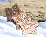 Star in Lotus Flowers 36mm 24g for Enameling Stamping Texturing Soldering Shape Charms Jewelry Making Variety of Metals - 4 pieces