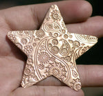 Copper Star Blank 20 Gauge Paisley Pattern Copper Stamping Blank Cutout for Enameling