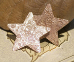 Copper Star Blank 20 Gauge Paisley Pattern Copper Stamping Blank Cutout for Enameling