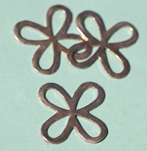 Flower with Flower Center Blanks Cutout for Enameling Stamping Texturing Soldering Jewelry Making - 4 pieces