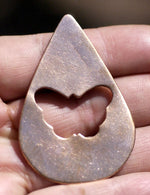Large Pointed Teardrop with Butterfly 51mm x 34mm 22g Blank Shape for Enameling Stamping Texturing Soldering Variety of Metals
