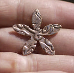 Small 5 Petal Flower in Lotus Flowers Pattern 21mm 20g for Blanks Enameling Stamping Texturing Variety of Metals - 6 pieces