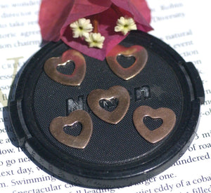 Heart on Heart Blanks Cutout for Enameling Stamping Texturing Variety of Metals