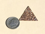 Triangle in Lotus Flowers  25mm 22g for Enameling Stamping Texturing Soldering Blanks Variety of Metals - 5 pieces