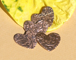 Heart in Lotus Flowers Pattern Classic Shape 24.5mm x 20.5mm 22g Blanks Cutout for Enameling Stamping Texturing Variety of Metals