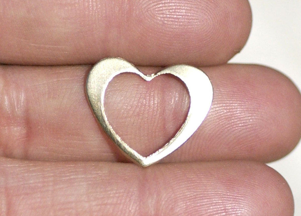 Nickel Silver Classic Heart in Heart Blanks Cutout for Enameling Stamping Texturing Jewelry Making