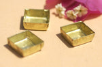 Bezel Cups - 30g - 14.8mm Square Blanks Cutout for Enameling Variety of Metals