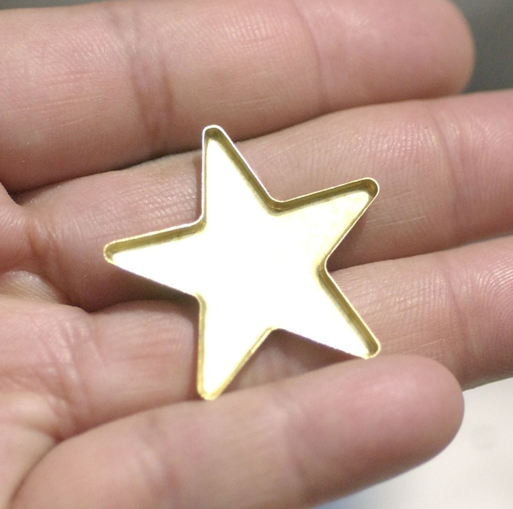 Bronze  Bezel Cups - Bright Star Blank 30g 31mm OD, 1.8mm tall for Resin, Epoxy Soldering Blanks Variety of Metals