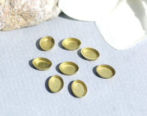 Oval Bezel Cups Blanks - 30g - 8.9mm x 6.8mm Outside Dimension, 2.2mm tall for Enameling Variety of Metal