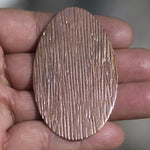 Egg Oval Shape 64mm x 41mm Woodgrain Pattern Blanks Shape for Enameling Stamping Texturing Variety of Metals - 2 pieces