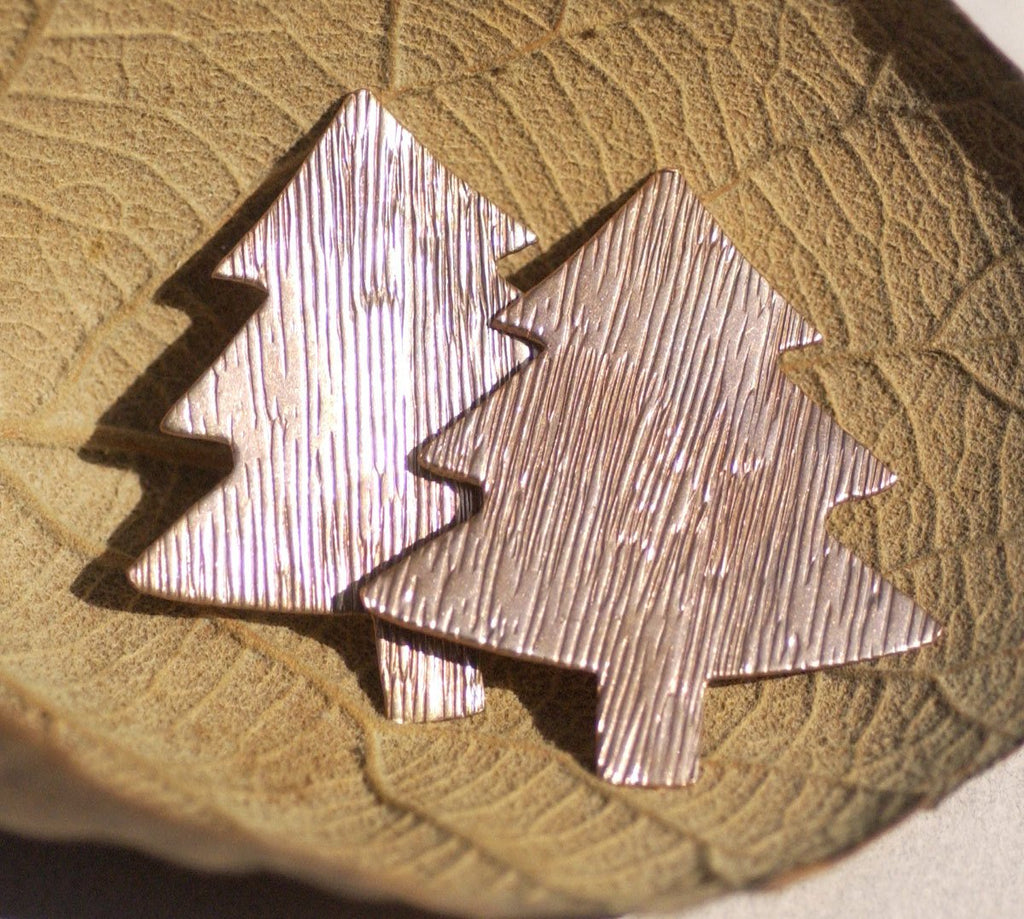 Large Christmas Tree Blank with Texture 62mm x 57mm Enameling Blanks - Metalworking Supply
