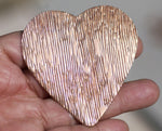 Huge Heart 63mm x 61mm 22g Woodgrain Pattern Blank Cutout for Enameling Stamping Texturing Soldering Blanks Variety of Metals