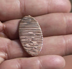 Woodgrain Pattern Oval 30mm x 17mm 24g Blanks Shape for Enameling Stamping Texturing Variety of Metals - 6 pieces