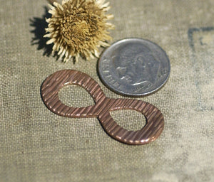 Woodgrain Pattern Infinity Symbol 32mm x 13.5mm Cutout for Enameling Stamping Texturing Variety of Metal