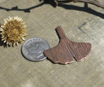Woodgrain Pattern Ginkgo Biloba Leaf - Leaves - Fall Greenery 30mm x 28mm Cutout for Enameling Stamping Texturing Blanks Variety of Metal