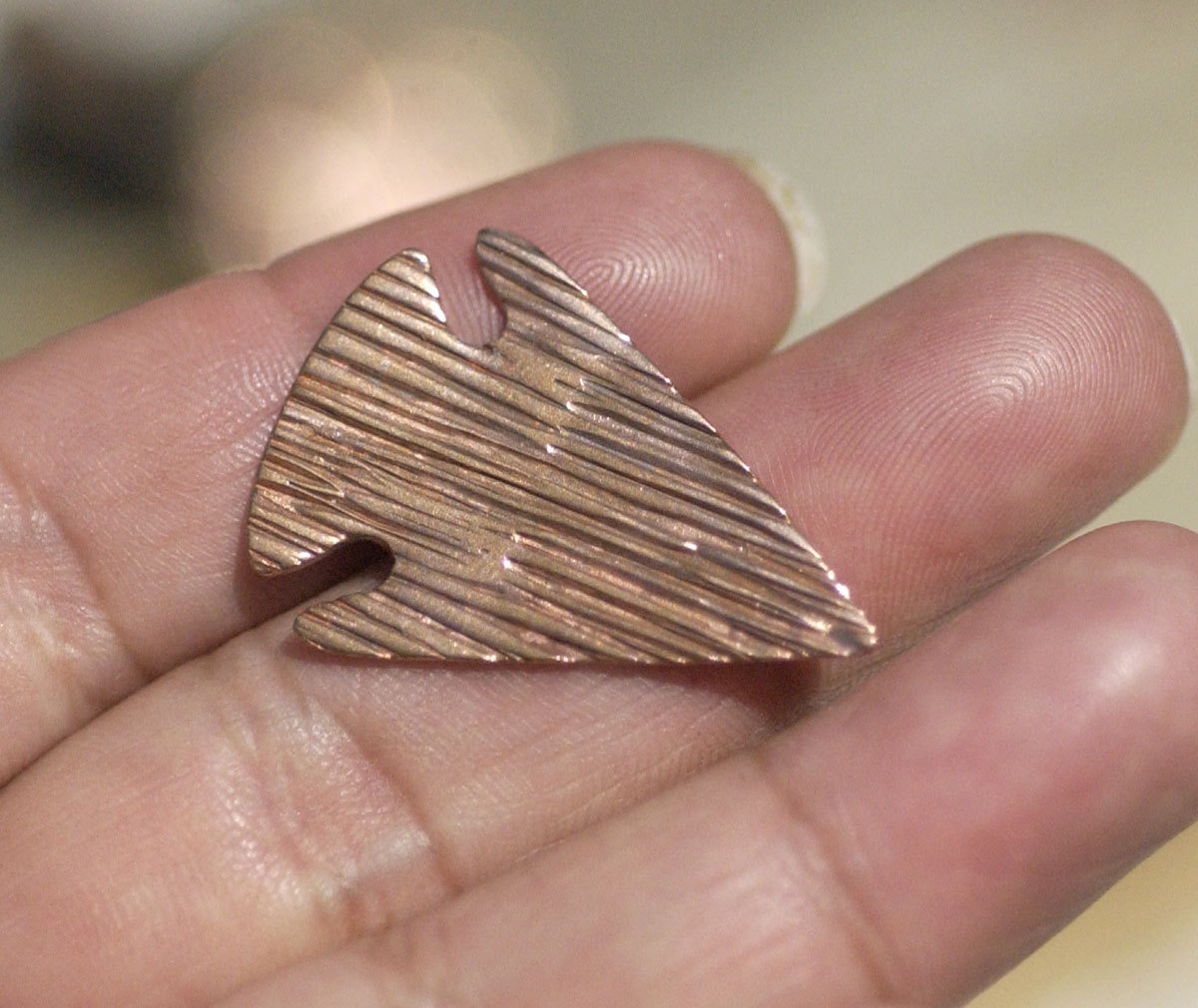 Woodgrain Pattern Arrowhead Blanks Cutout Shape for Enameling Metalworking Soldering Blank Variety of Metals