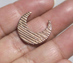 Moon Cheshire Woodgrain Pattern 20mm x 17.6mm for Blanks Enameling Stamping Texturing Soldering - 4 pieces