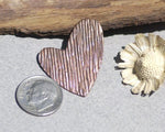 Lopsided Heart 27.5mm x 30.5mm in Textured Patterns Blank - Variety of Metals