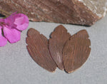 Woodgrain Pattern Leaf 47mm x 19mm Blank Cutout for Enameling Stamping Texturing Blanks Variety of Metals