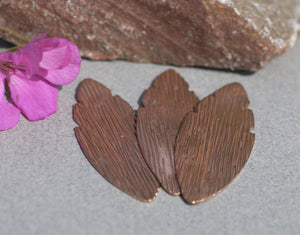 Woodgrain Pattern Leaf 47mm x 19mm Blank Cutout for Enameling Stamping Texturing Blanks Variety of Metals