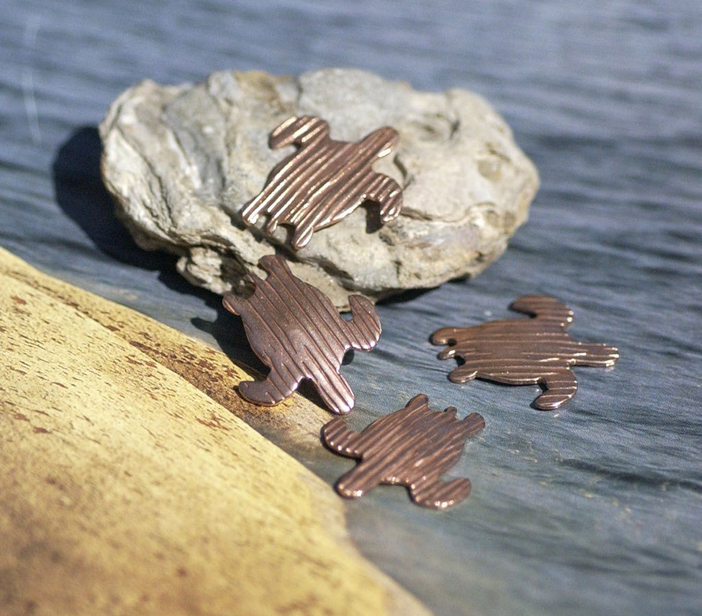 Woodgrain Pattern Turtle 20mm x 23mm for Blanks Enameling Stamping Texturing Variety of Metals