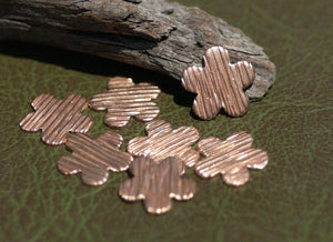 Woodgrain Pattern Charm Flower 14mm for Enameling Metalworking Stamping Texturing Blanks Variety of Metals  6 pieces