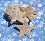 Star Blank Woodgrain Pattern 36mm Cutout for Enameling Metalworking Polished Blanks Variety of Metals - 5 pieces