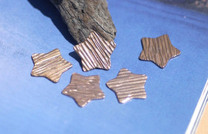 Woodgrain Pattern Chubby Star 14.5mm Blanks Cutout Shape for Enameling Stamping Metalwork Texturing Variety of Metals