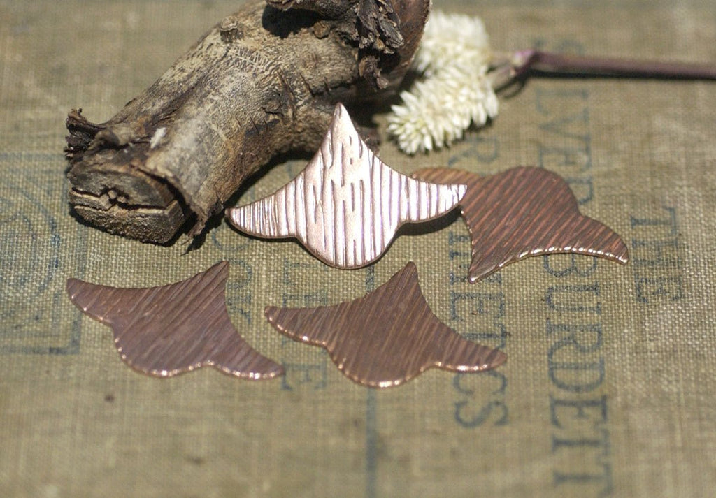 Woodgrain Pattern Arabic Spread Fan 31mm x 21.5mm Shape Cutout Blanks for Enameling Stamping Texturing Soldering Variety of Metals  4 pieces