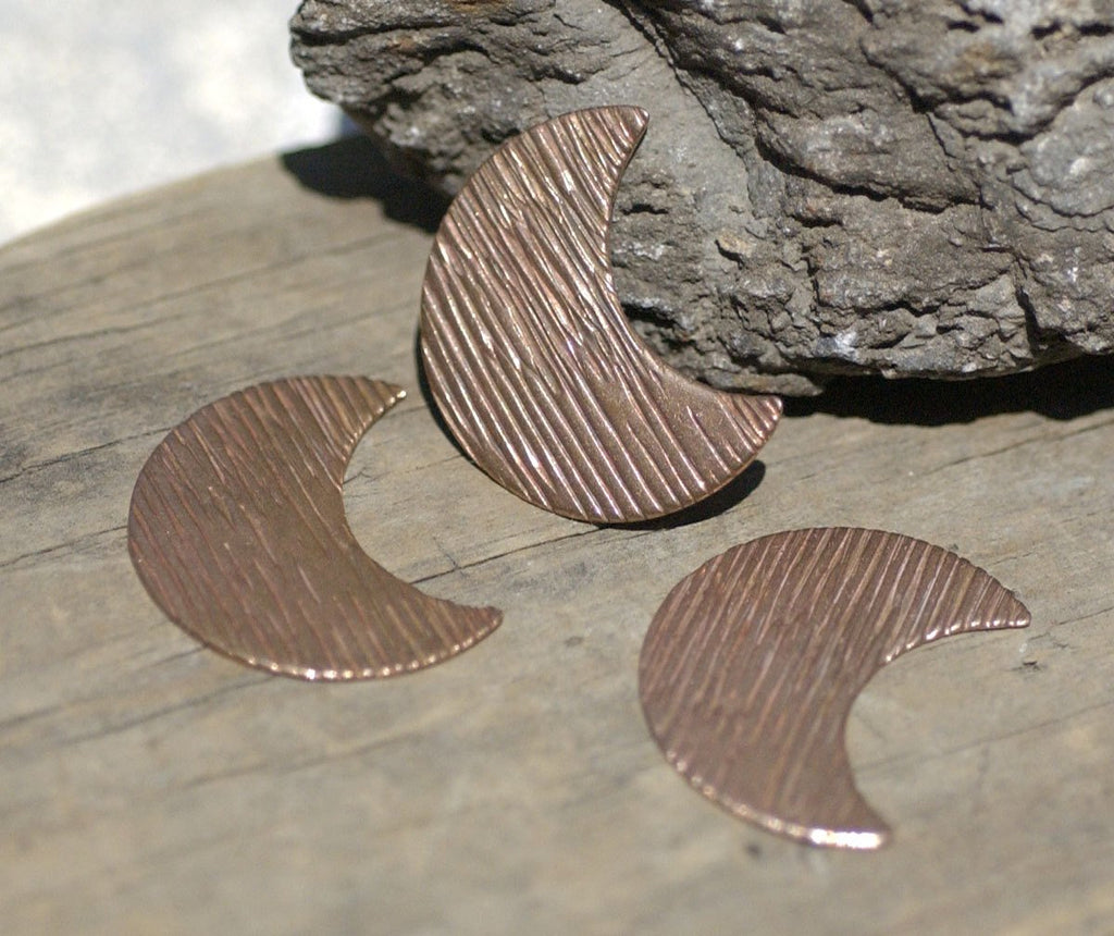 Woodgrain Pattern 29.5mm x 23mm Moon Cheshire for Blanks Enameling Stamping Texturing Soldering Variety of Metals