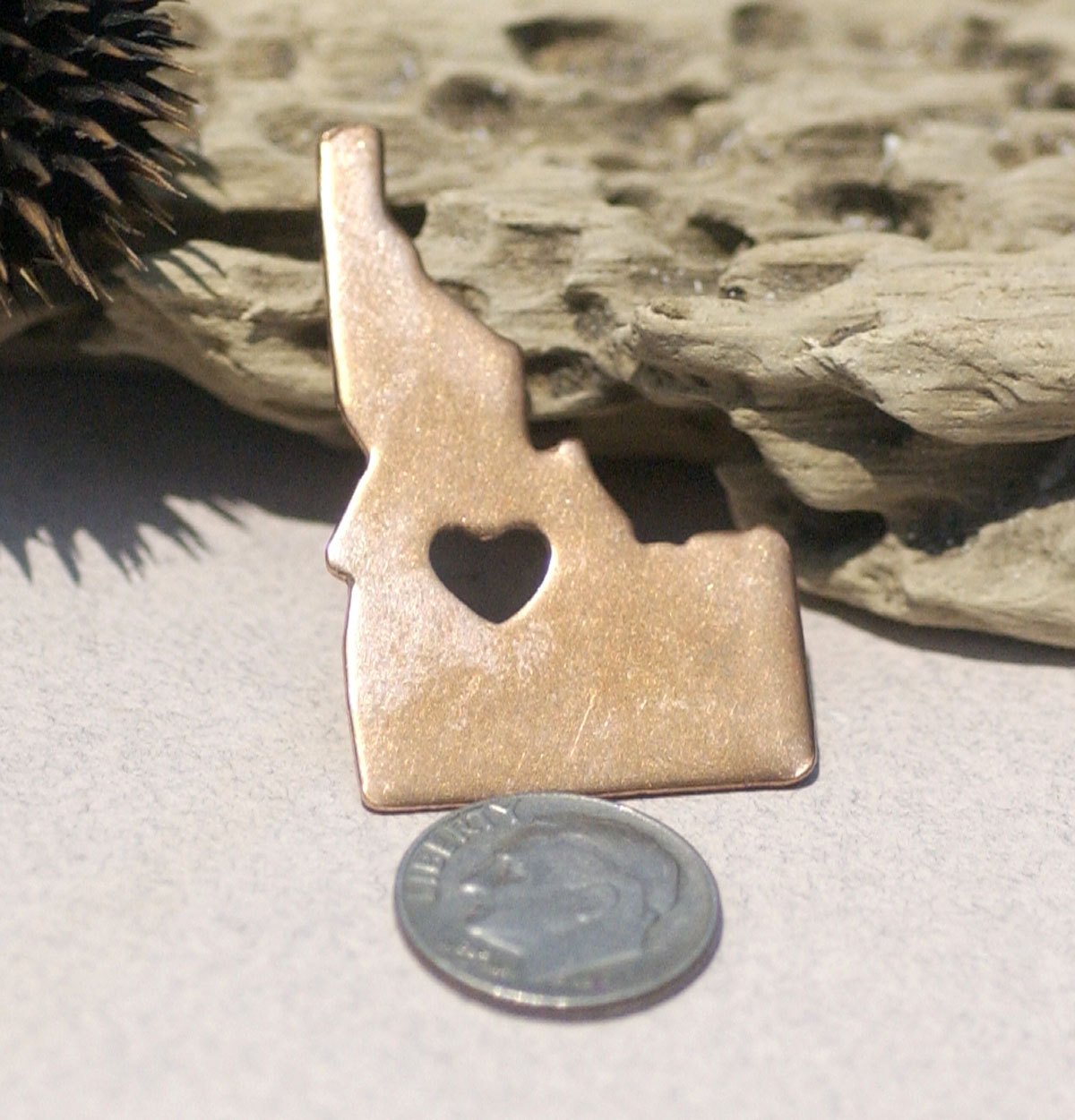 Idaho State With Heart Chubby 6.6mm Cutout for Enameling Metalworking Stamping Texturing Blank Variety of Metals