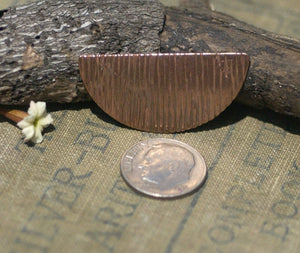 Blanks Half Moon Rounded Dangle Woodgrain Textured 35mm x 28mm for Enameling Stamping Texturing Blanks Variety of Metals