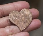 Woodgrain Pattern Heart Whimsy 30mm x 32mm Blanks for Enameling Metalworking Stamping Texturing Blanks Variety of Metals