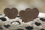 Woodgrain Pattern Heart Whimsy 30mm x 32mm Blanks for Enameling Metalworking Stamping Texturing Blanks Variety of Metals