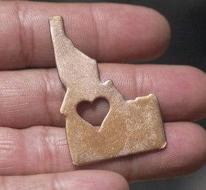 Idaho State With Perfect Heart Cutout for Enameling Metalworking Stamping Texturing Blank Variety of Metals
