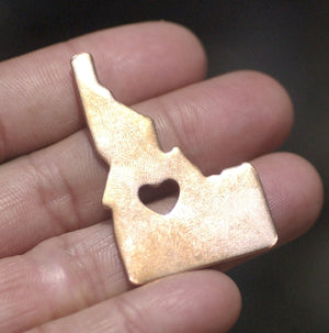 Idaho State With Heart Chubby 6.6mm Cutout for Enameling Metalworking Stamping Texturing Blank Variety of Metals